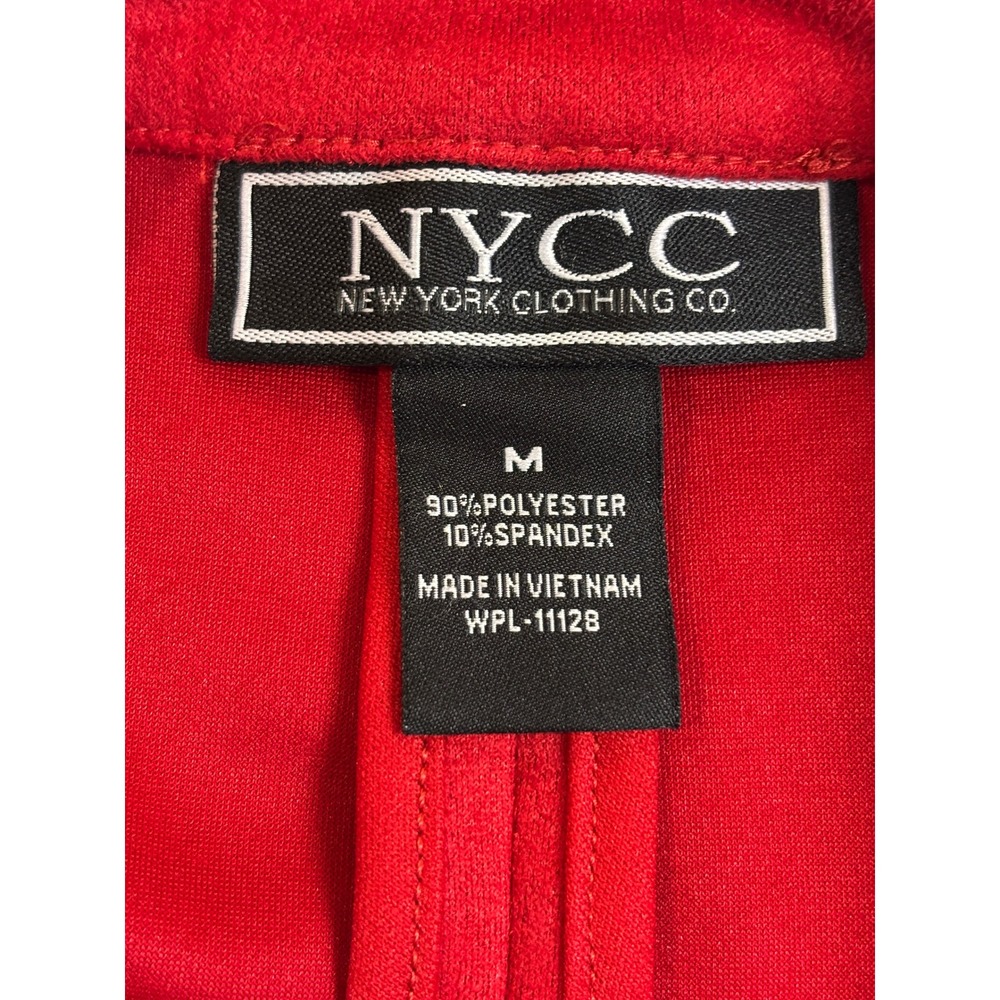 NYCC New York Clothing Co Red Faux Suede Open Front Jacket 3/4 Sleeve Medium - Picture 3 of 5